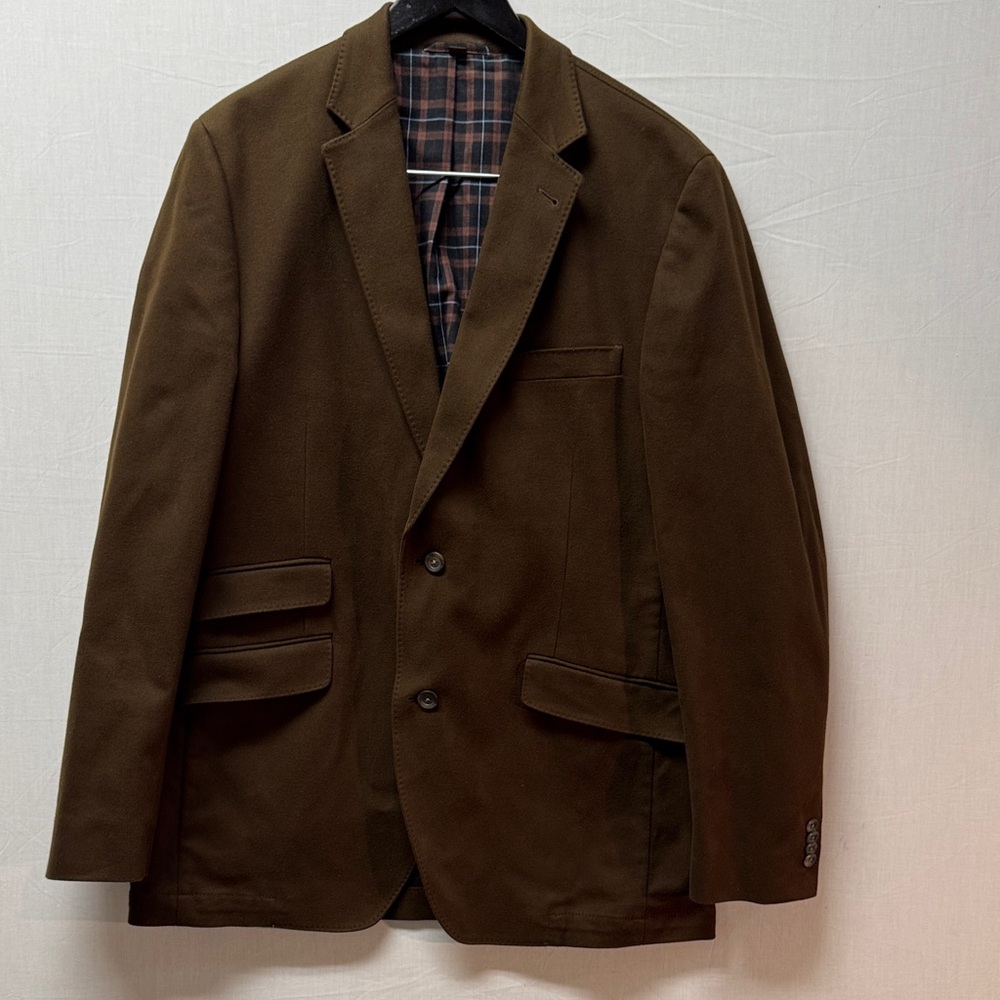Kroon Dark Brown Blazer with Plaid Lining